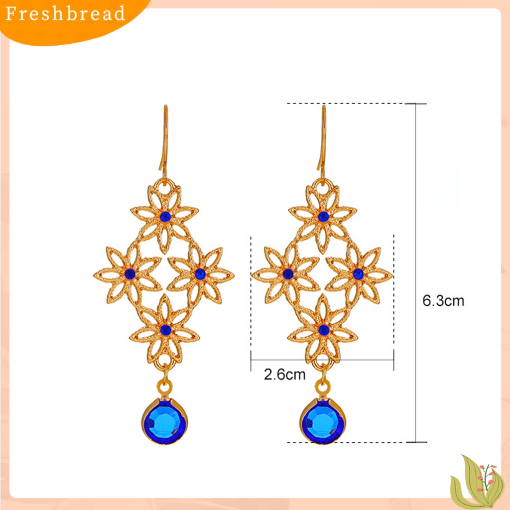 &lt; Freshbread &gt; 1pasang Anting Kait Berongga Keluar Bunga Perhiasan Bohemian Cut-out Earrings Pacaran