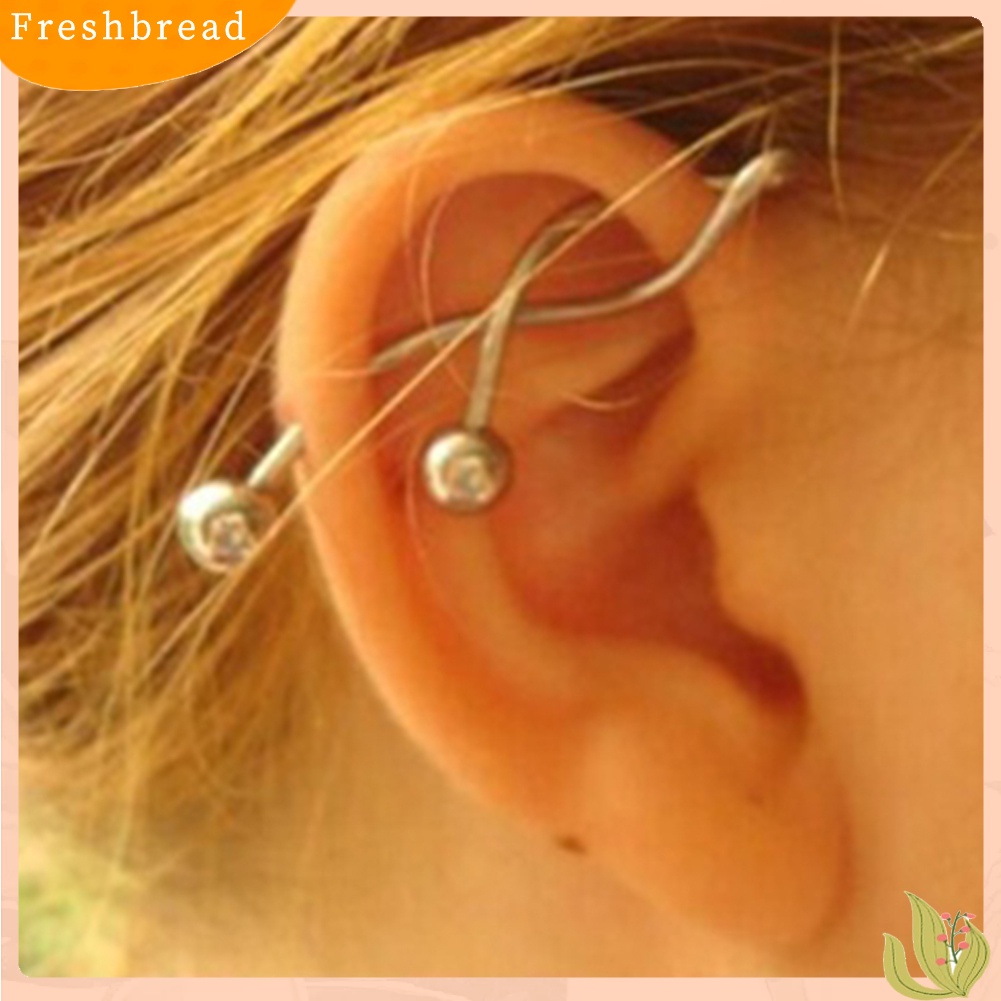 &lt; Freshbread &gt; 1Pc 14g Cool Twist Spiral Ear Industrial Barbell Belly Ring Piercing Earring