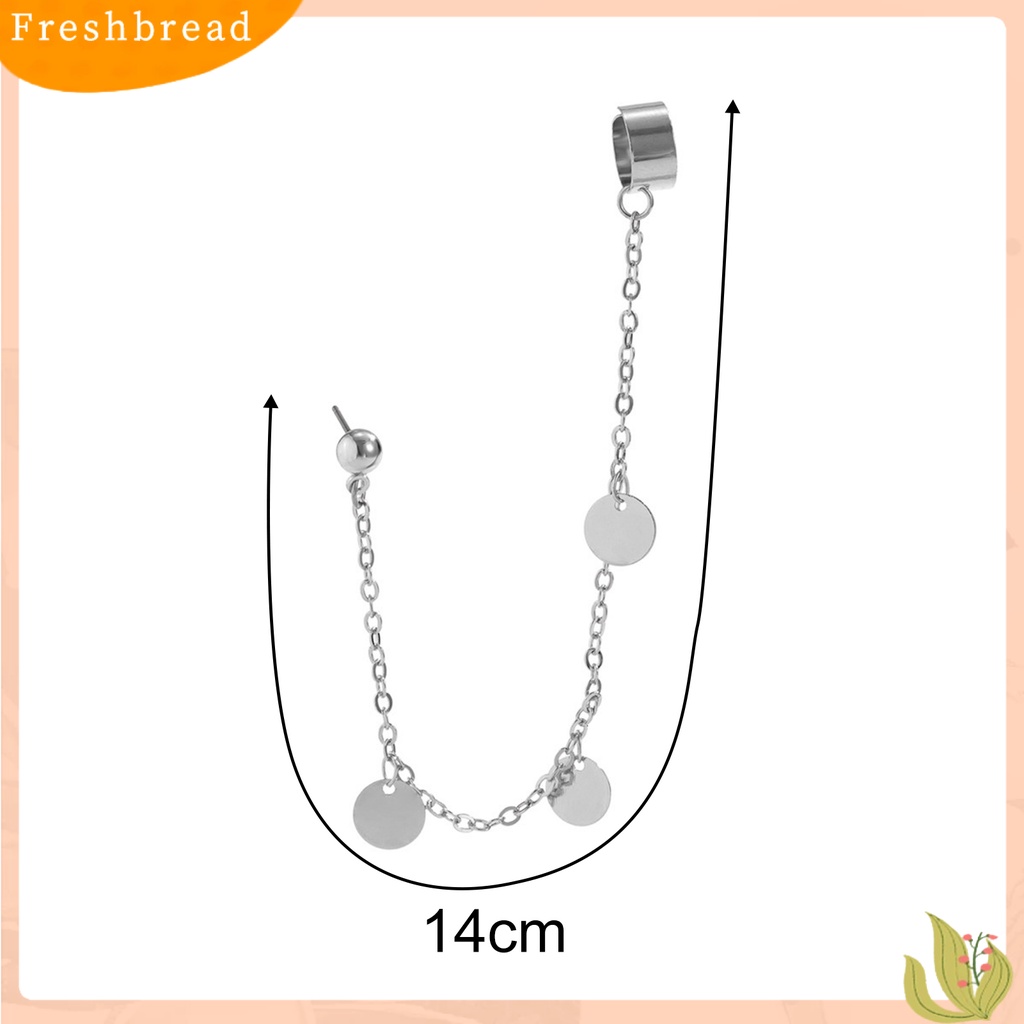 &lt; Freshbread &gt; 1pc Wanita Klip Anting Vintage Mutiara Imitasi Bulan Bintang Liontin Rumbai Hias Telinga Manset Perhiasan Perempuan