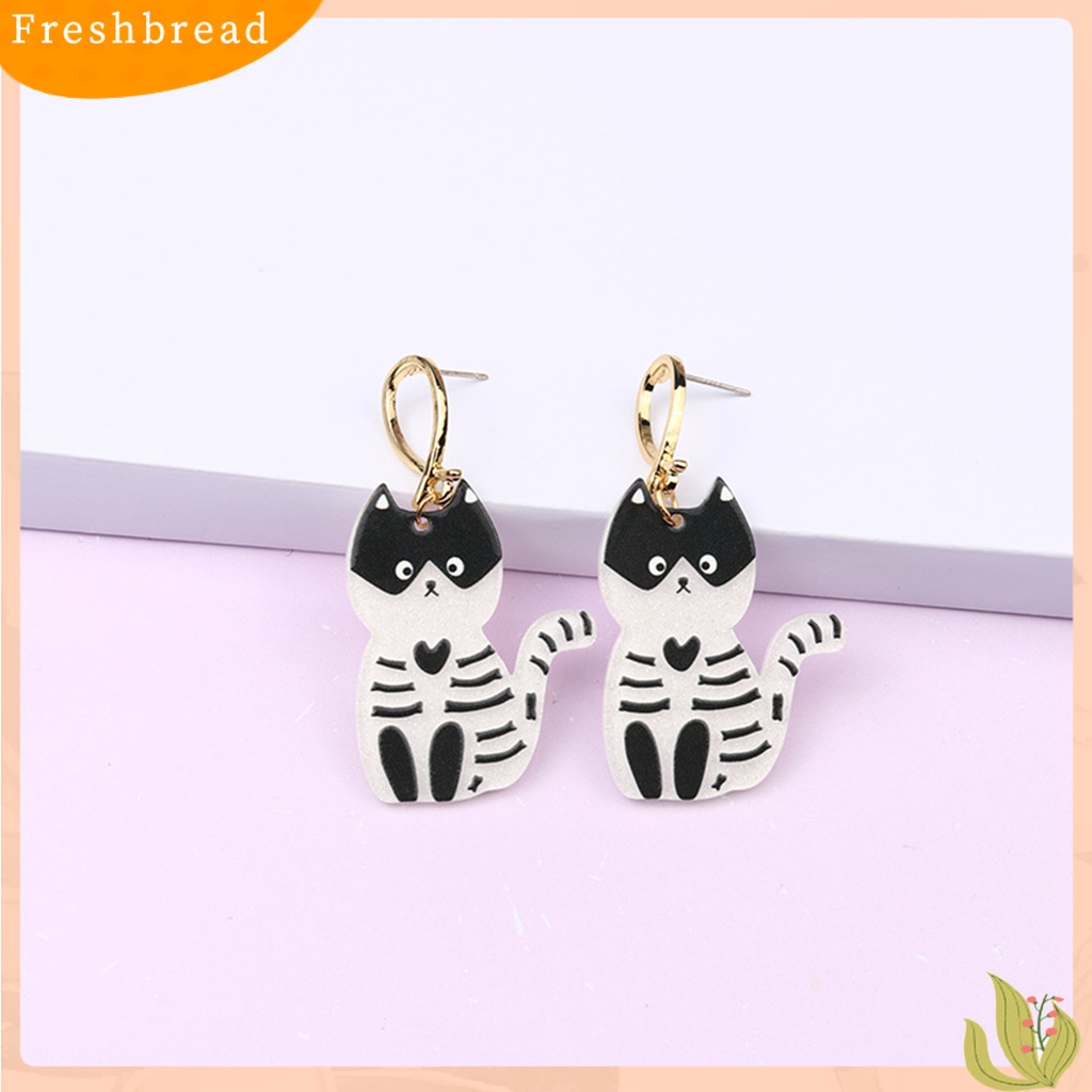 &lt; Freshbread &gt; 1pasang Anting Wanita Lucu Hantu Labu Spider Aksesori Indah Telinga Dekorasi Pesta Dress-Up Fashion Perhiasan Stud Earrings Acrylic Menjuntai Earrings