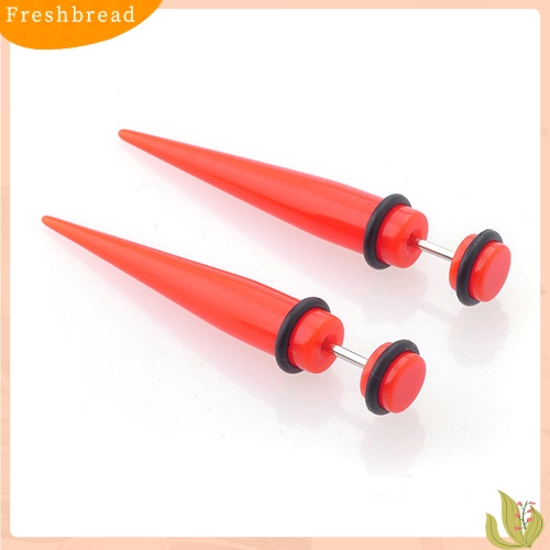 &lt; Freshbread &gt; 2Pcs Unisex Punk Telinga Palsu Cheater Tandu Rivet Taper Plug Tunnel Gauges