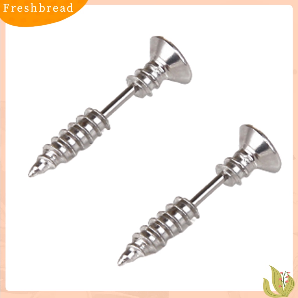 &lt; Freshbread &gt; Lucu Bentuk Sekrup Telinga Studs Keren Dua Sisi Anting Fashion Perhiasan Hadiah