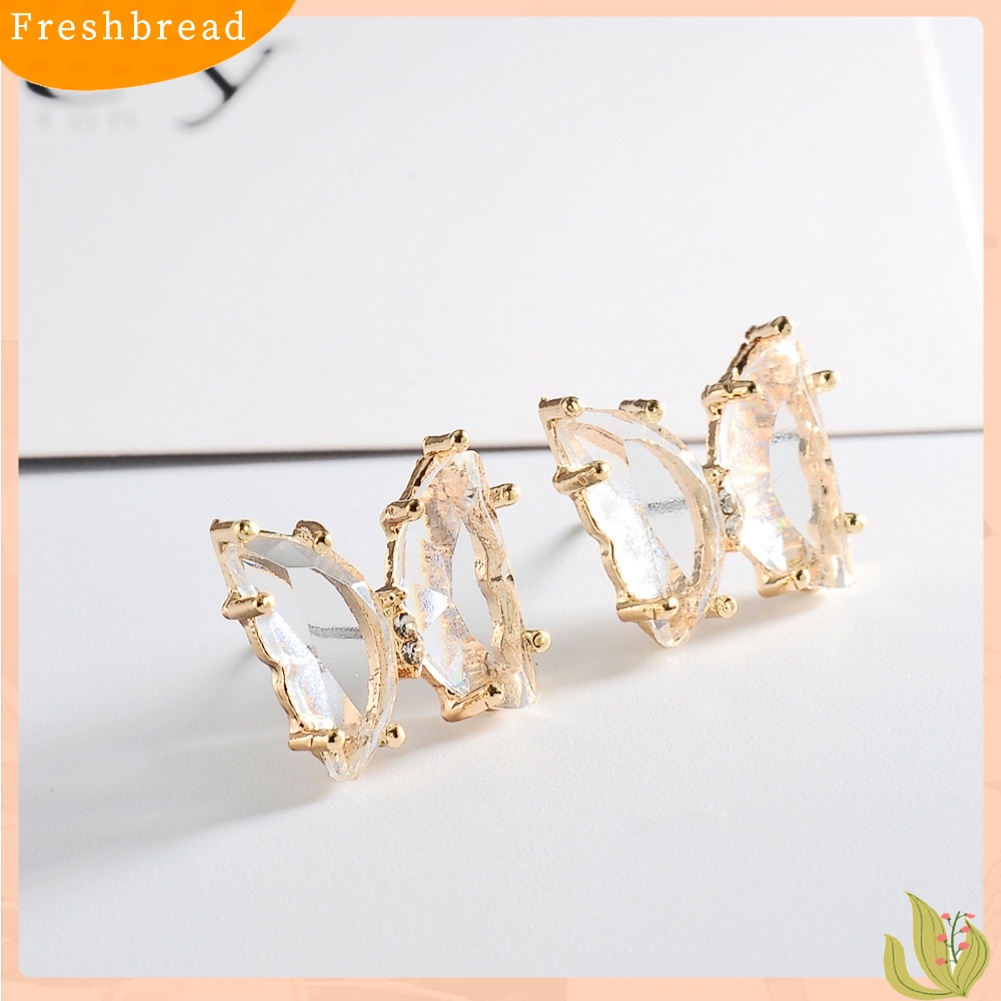 &lt; Freshbread &gt; Transparan Kupu-Kupu Telinga Pejantan Sederhana Kristal Imitasi Anting Wanita Eardrop Perhiasan