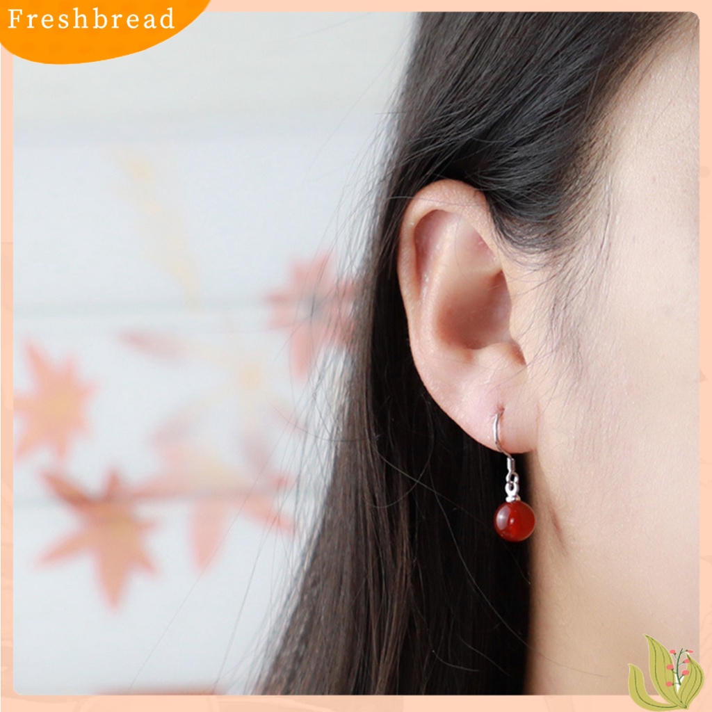 &lt; Freshbread &gt; 1pasang Menjuntai Anting-Anting Bebas Alergi Tidak Luntur Gloss Tinggi Poles Liontin Dekorasi Geometris Faux Kristal Manik Hook Drop Earrings Fashion Perhiasan