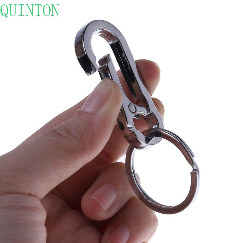 QUINTON Creativity Gourd Buckle Accessories Metal Keychain Stainless Steel Anti-lost Waist Belt Clip Car Key Ring Classic High Quality Car Decoration Keyring/Multicolor