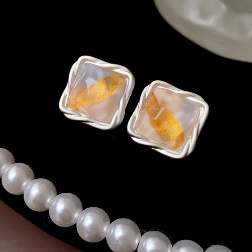 Deartiara Jelly Berwarna Dilipat Anting Persegi Korea Selatan Segar Sen Anting Fashion Kecil Anting Sederhana