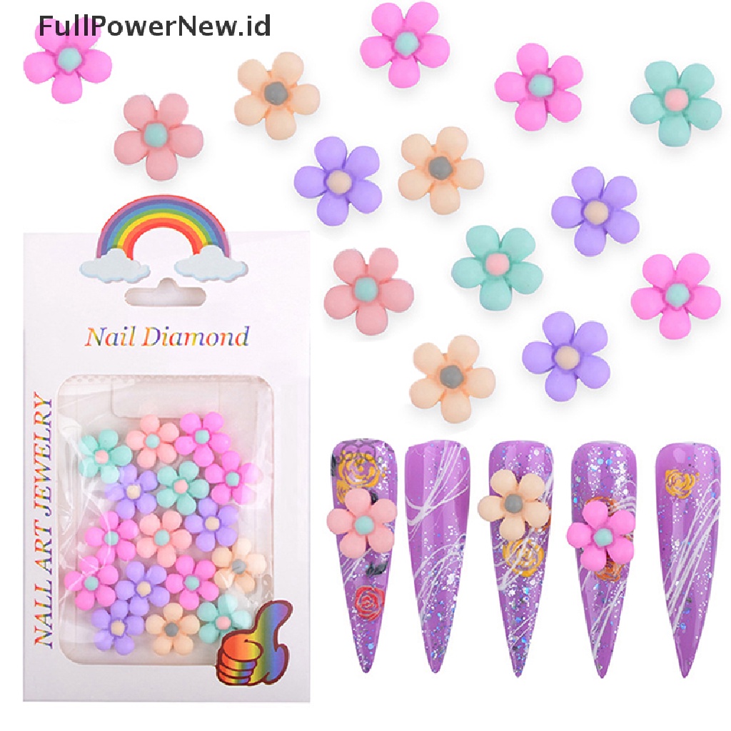 Power 20Pcs Bunga Matahari Nail Art Kawaii Daisy Kartun Manicure Dekorasi Ch ID