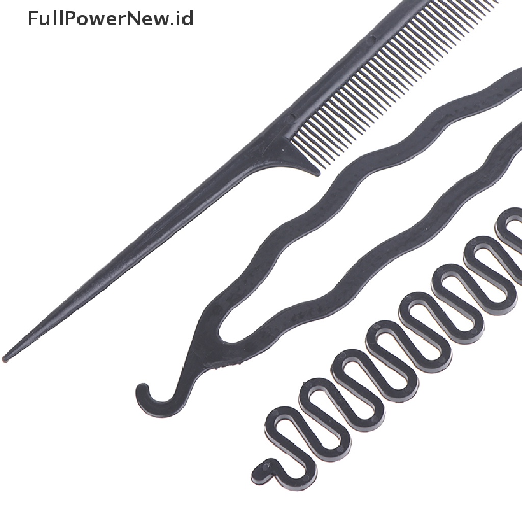 Power 6pcs/set Alat Mengepang Gaya Rambut Tarik Melalui Rambut Disk Sisir Rambut ID