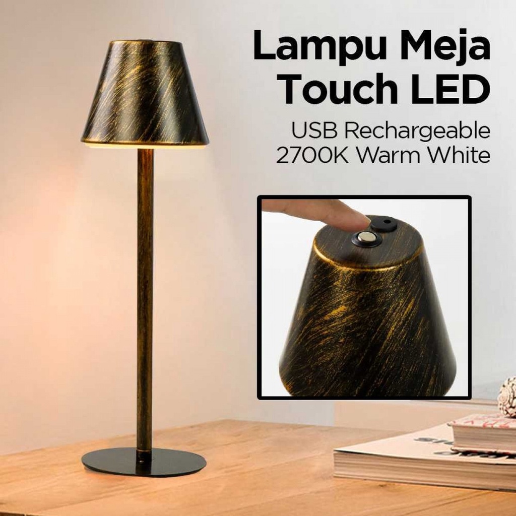 Lampu Meja Hias Baca Tidur Fitur Sentuh USB Rechargeable LED Desk