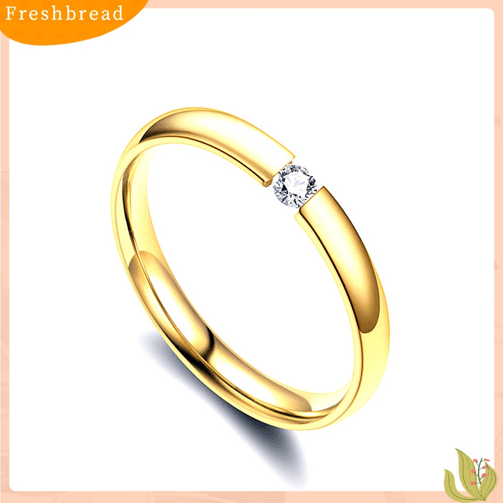 {In Stock} Unisex Fashion Cubic Zirconia Stainless Steel Pasangan Jari Pernikahan Cincin Perhiasan