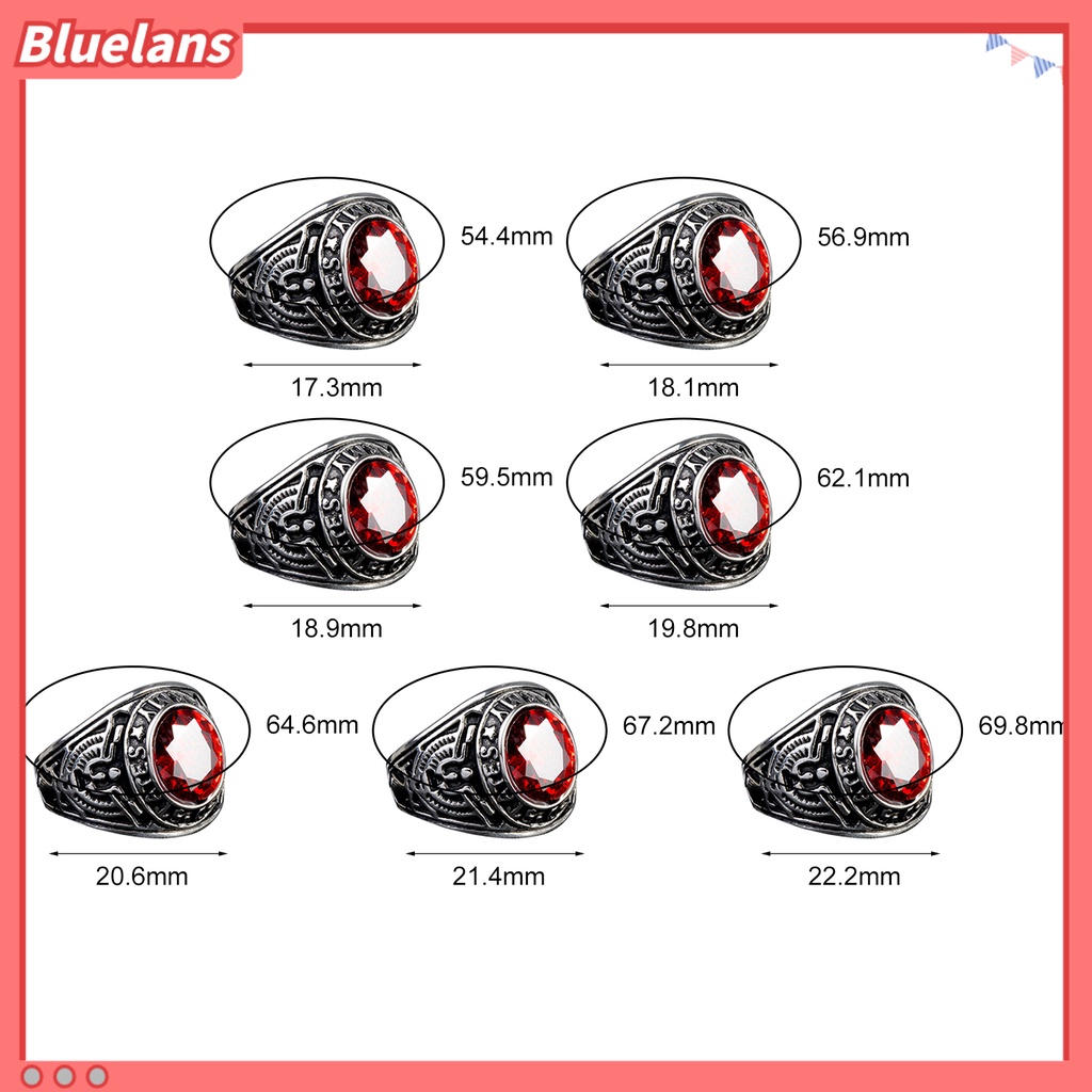 {In Stock} Cincin Punk Bentuk Oval Hias Berlian Imitasi Punk Klasik Ring Untuk Pesta