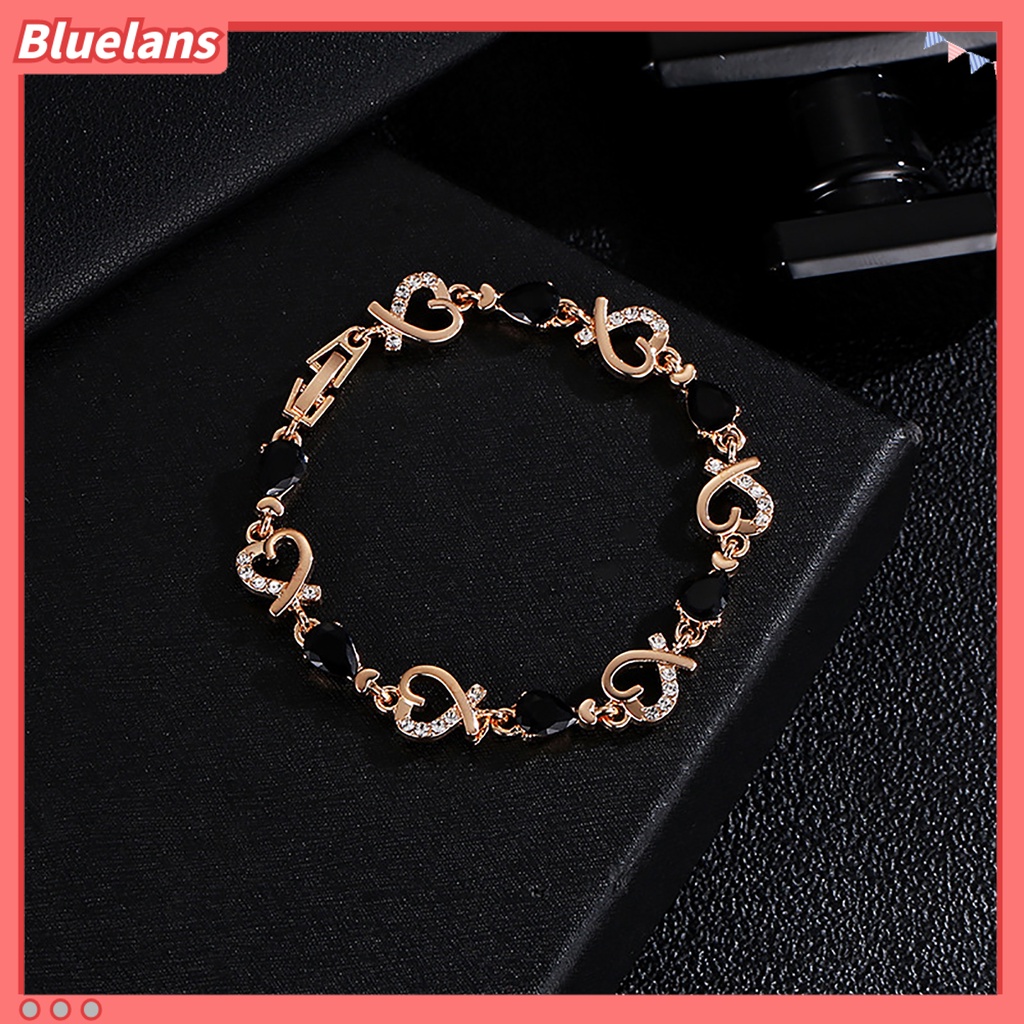 {In Stock} Wanita Modis Berongga Bentuk Hati Liontin Bangle Gelang Pesta Pergelangan Tangan Perhiasan