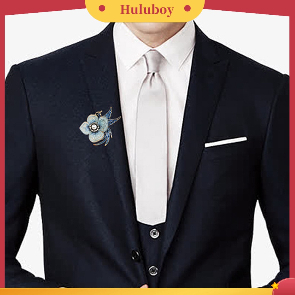 {Ready Stock} Lapel Pin Bordir Bunga Enamel Burung Alloy Mutiara Imitasi Berlian Imitasi Bros Pin Aksesoris Kostum