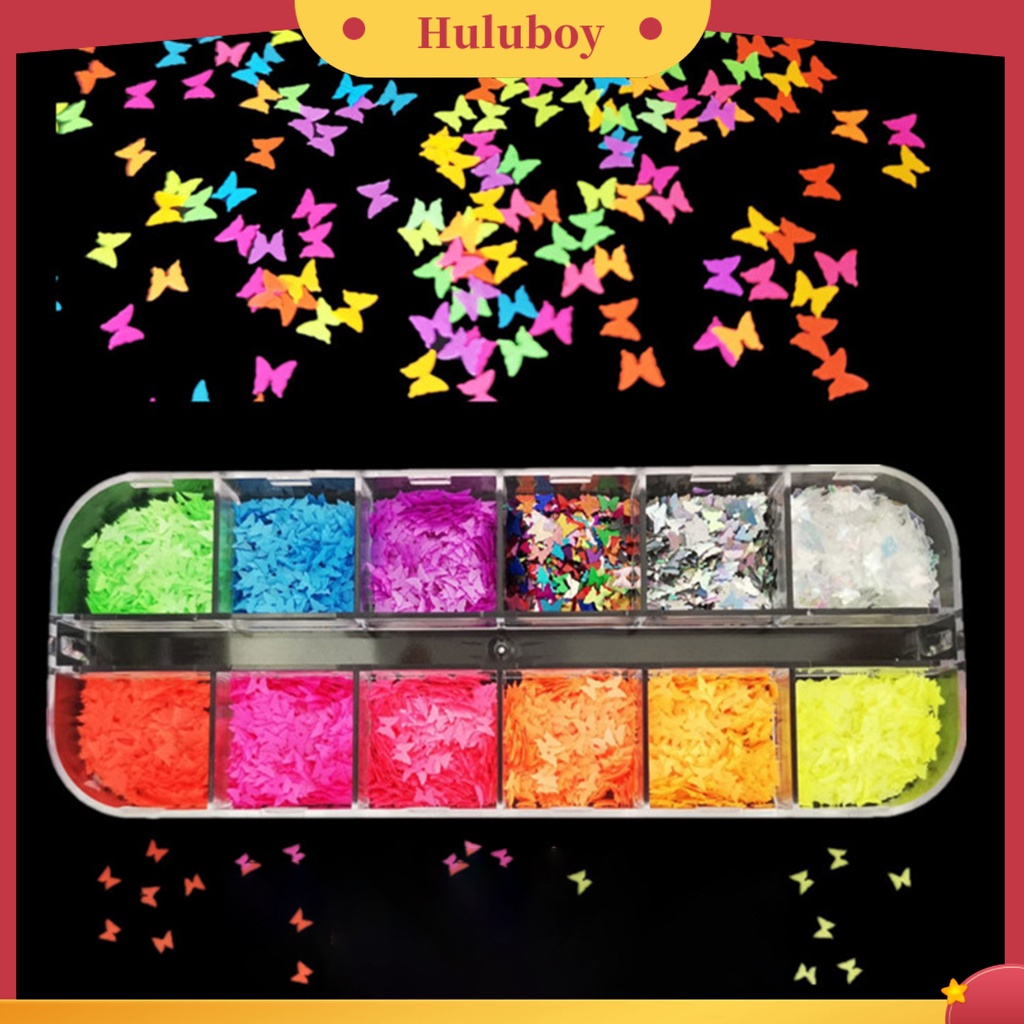 {In Stock} Nail Glitter Indah DIY Sequin Kuku Kupu-Kupu Tipis Ringan Untuk Wanita