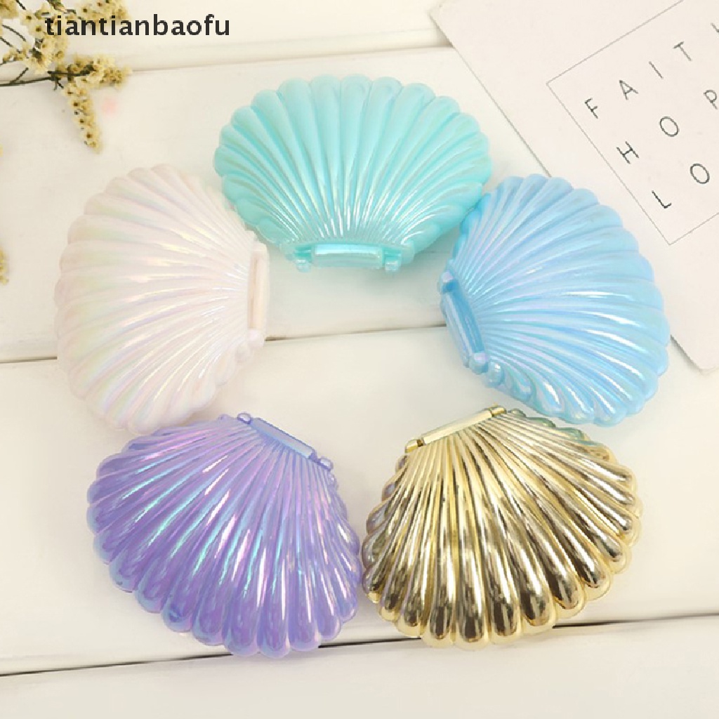 [tiantianbaofu] 1pc Colorful Cute Shell Kotak Permen Plastik MakeUp Kotak Penyimpanan Perhiasan Gift Box Butik