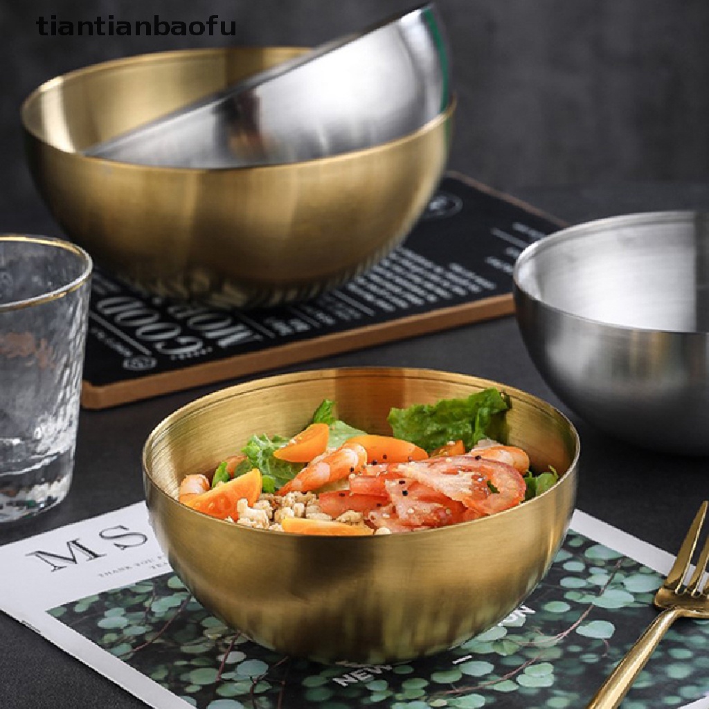 [tiantianbaofu] Mangkuk Stainless Steel Salad Soup Mixing Serving Korea Metal Pasta Storage Bowls Butik