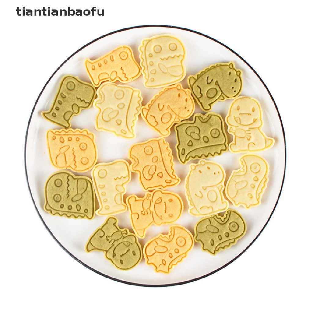 [tiantianbaofu] 6/8pcs Cookie Cutters Stamp Pressable Untuk Biskuit Pastry Baking Cookies Cetakan Butik