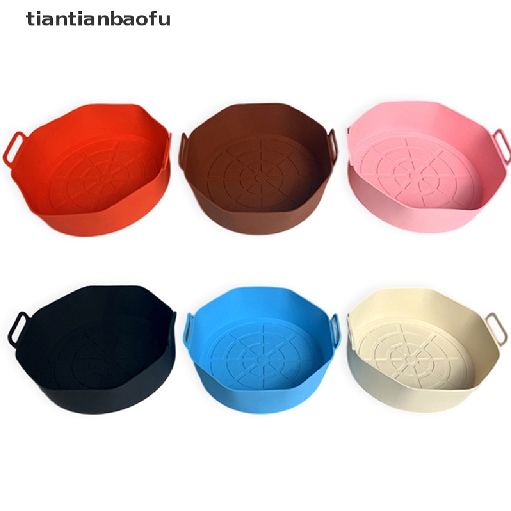 [tiantianbaofu] 17cm Air Fryer Silicone Pot Reusable Non-Stick Oven Baking Tray Baking Butik