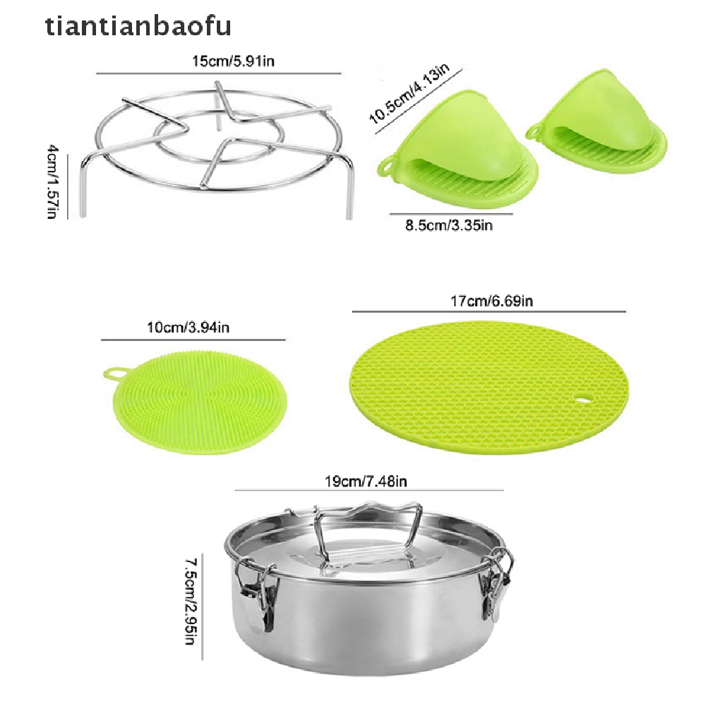 [tiantianbaofu] 1pc 304pengukus Stainless Steel Steamer Multifungsi Bulat Mengukus Kue Flan Pot Butik