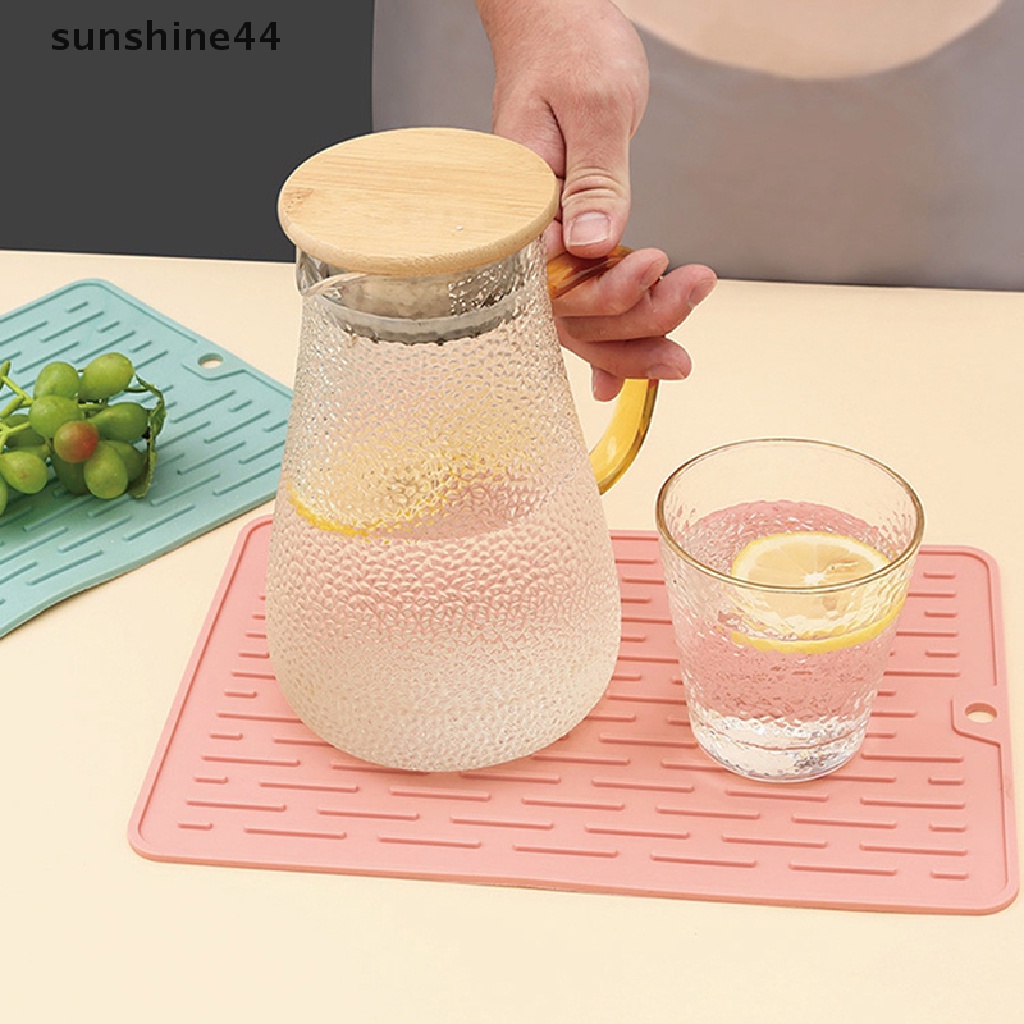 Sunshine Silicone Drainer Mat Anti Slip Tray Peralatan Makan Cushion Organizer Protection Mat ID