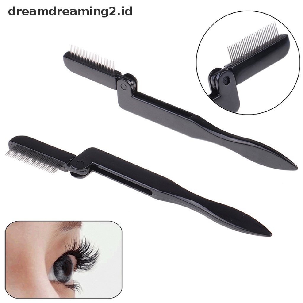 (hot) Sisir Bulu Mata Lipat Alat Sikat Alis Logam Pemisah Maskara lash curl black//