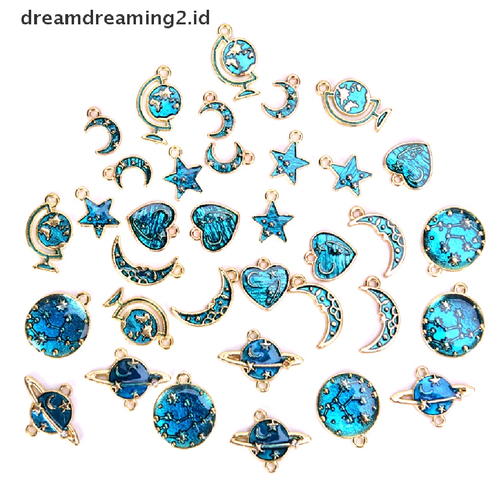 (hot) 10pcs/set Enamel Alloy Universe Series Ch Liontin Perhiasan Temuan Kerajinan DIY//