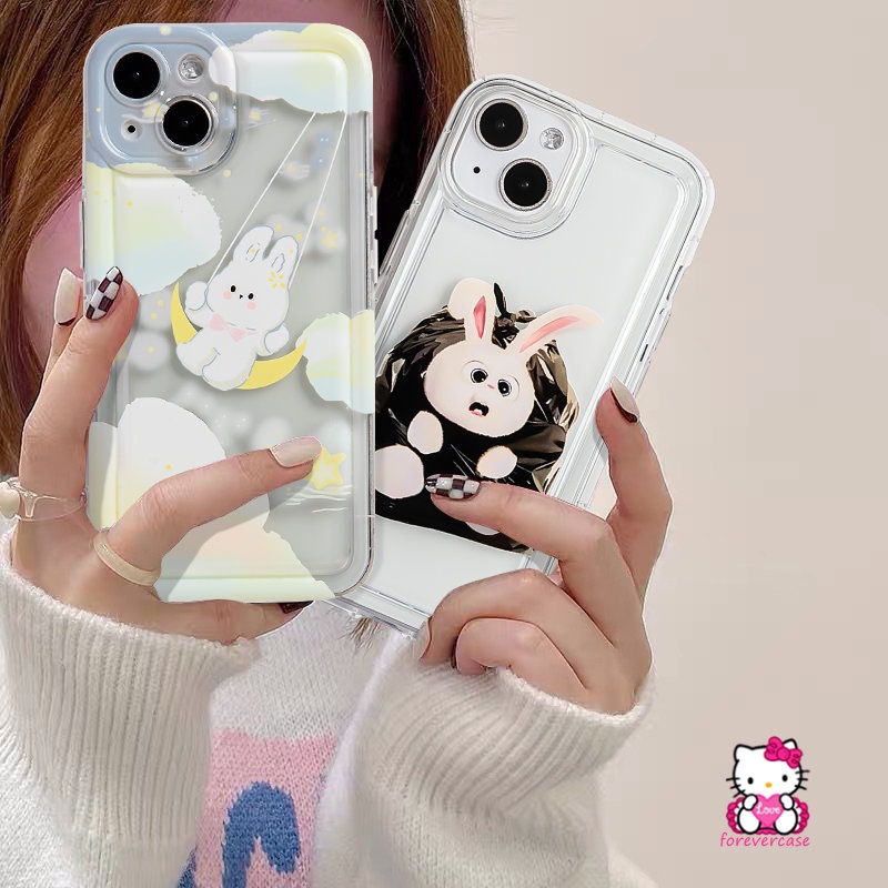 Starry Clouds Kantong Plastik Rabbit Casing Samsung A03 A20 A13 A50 A04 A32 A04s A52s A02s A30s A52 A23 A30 A12 A03s A11 A04E F23 A50s M23 Shockproof Airbag Tpu Soft Clear Case
