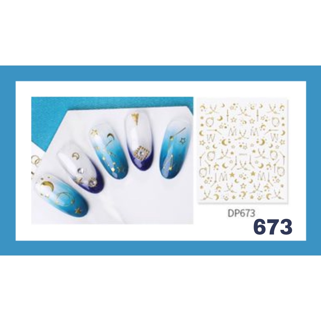 Moon Sun 3D Stiker Bee Nail art/Stiker Kuku Bulan Bintang Nail Art Stiker Water Decal