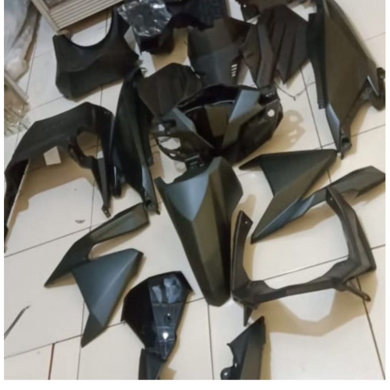 Cover ful set body halus dan kasar Vario 125 150 led old lama tahun 2016 2017 Hitam doff matte black