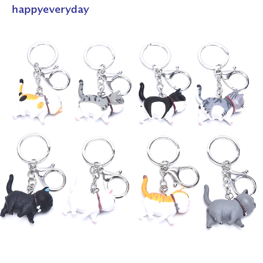 [happy] New Lovely Cat Kitten Keychain Gantungan Kunci Handbag Liontin Ornamen Hadiah Mainan Anak [ID]