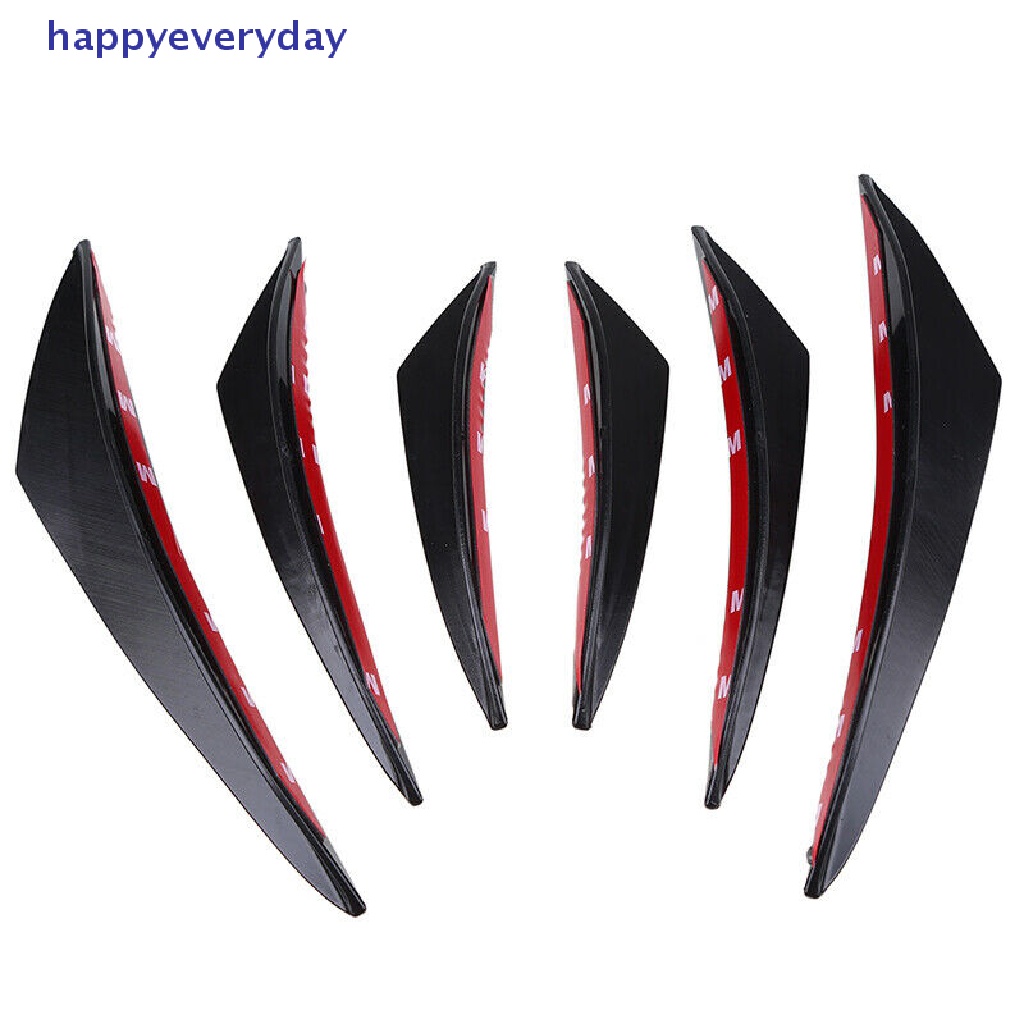 [happy] 6pcs Mobil Front Bumper Lip Splitter Sirip Body Spoiler Canards Refit Gloss Black [ID]