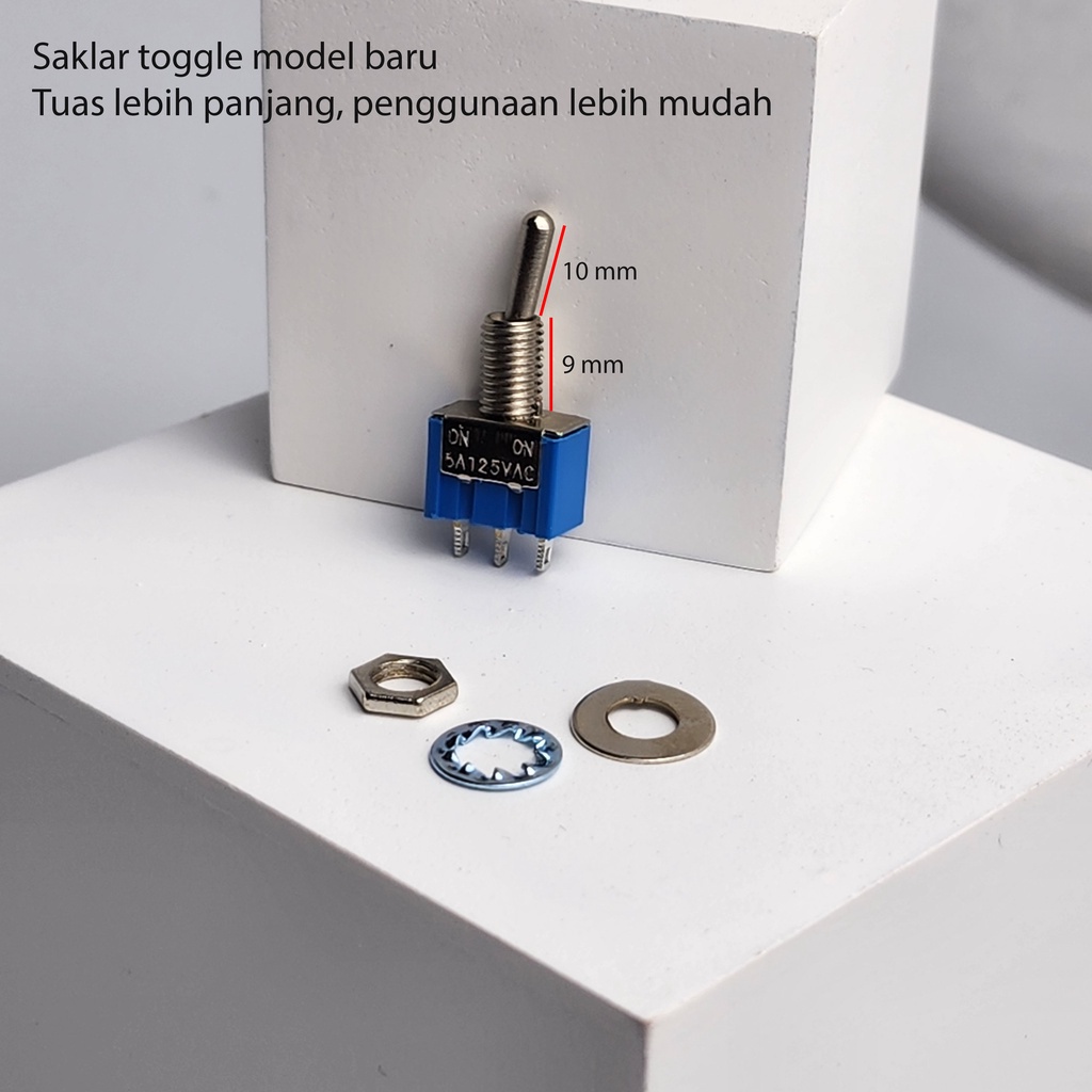 Saklar Toggle 3 pin on off - Switch Togel 3 Kaki ON - OFF