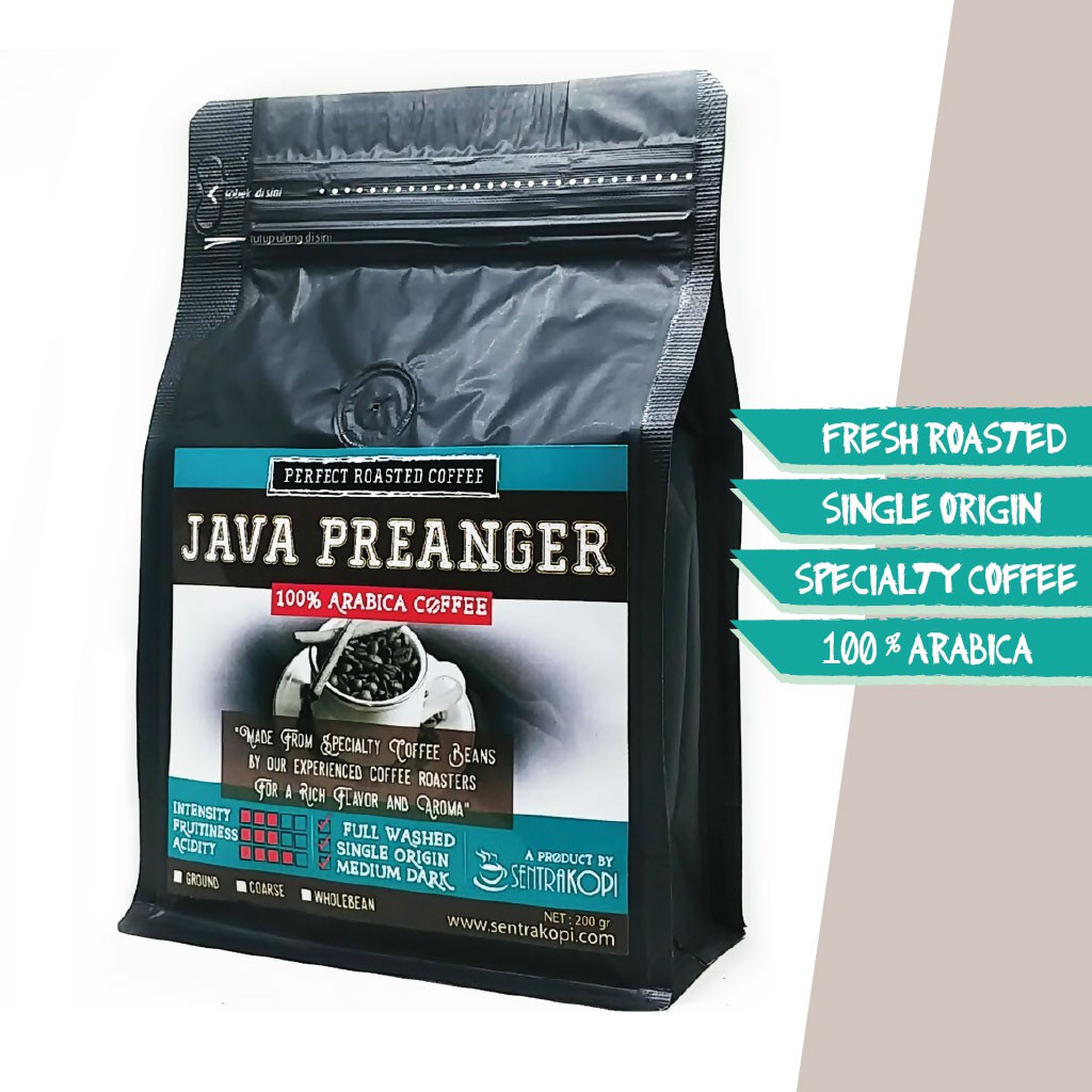 

Java Preanger Arabica Coffee 200 Gram - BUBUK / BIJI - Kopi Premium Arabika