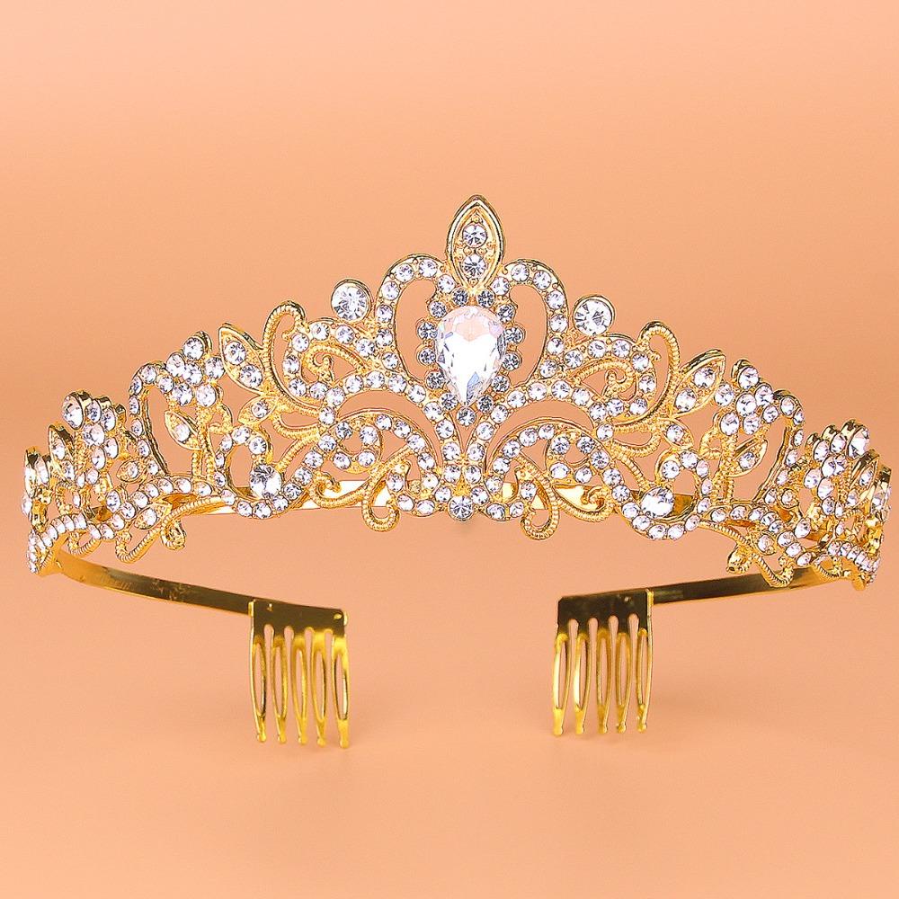 Fishstick Kristal Mahkota Warna-Warni Mengkilap Elegan Ratu Temperamen Baroque Berlian Imitasi Tiara