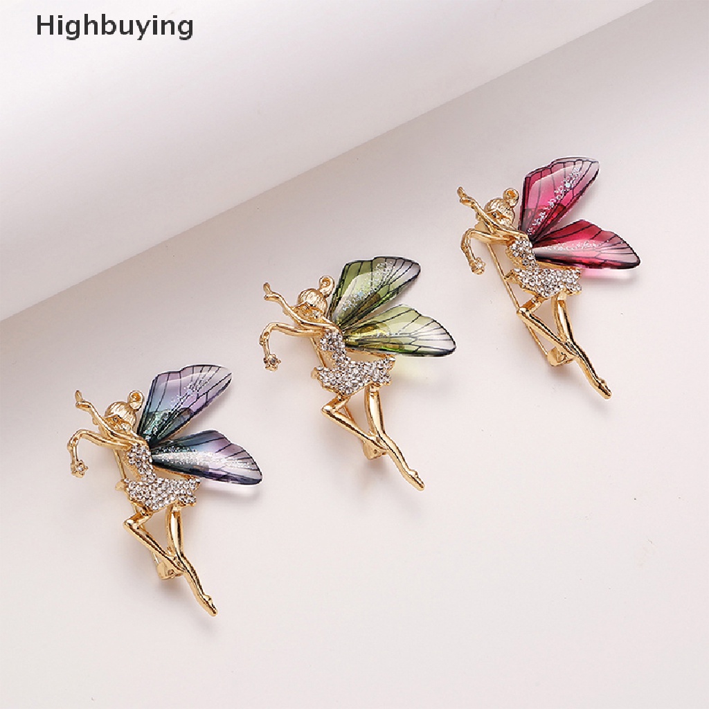 Hbid Fashion Alloy Malaikat Peri Hias Zirkon Bros Untuk Wanita Mantel Berlian Imitasi Payet Korsase Pin Perhiasan Hadiah Glory