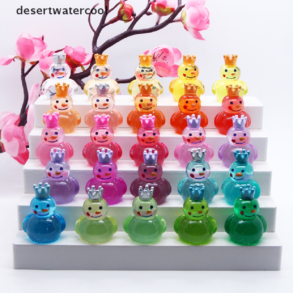Deid 1PC Rumah Boneka Scene Slash Transparan Warna-Warni Mainan model Raja Salju Kecil Martijn