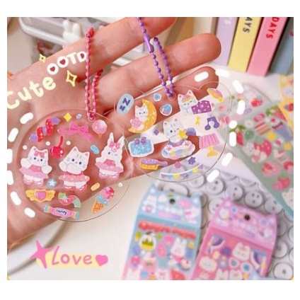 BAJ Gantungan Kunci Akrilik PREMIUM Keychain Transparan Sticker Lucu Gemas Kawaii Korea Mini Size SS232