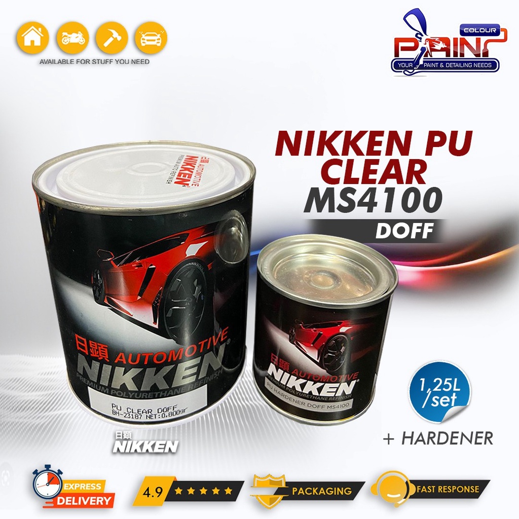 Clear Coat NIKKEN PU MS 4100 DOFF Pernis 1L set + Hardener DOFF