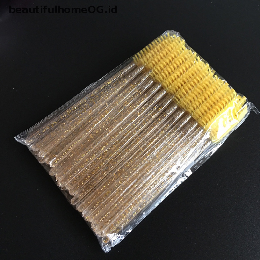 // Kecantikan// 50Pcs Disposable Crystal Eyelash Brush Maskara Wands Aplicator Grafg Eyelash **