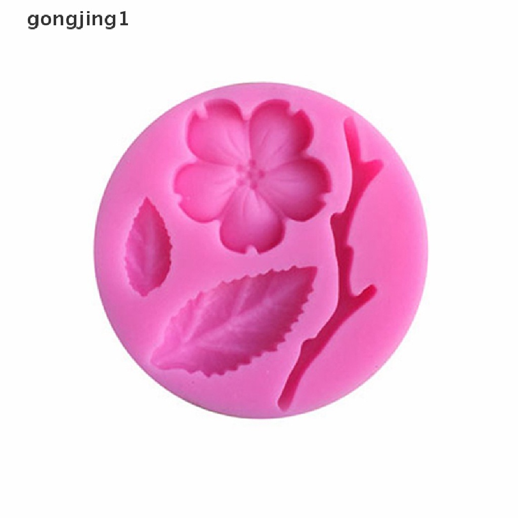 Ggg Cantik DIY 3D Kue Decorag Peach Blossom Cabang Fondant Sugar Cake Cetakan Silikon Art Tools ID