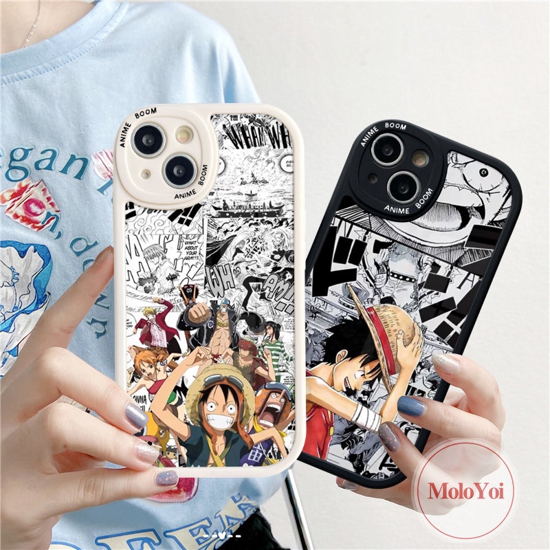 IPHONE Casing Ponsel One Piece Luffy Kompatibel Untuk Iphone14 13 11 12 Pro Max11 XR 7 8 6s 6 plus XS Max X SE 2020 Trendi Kartun Anime Lucu Lembut Tpu Penutup Belakang