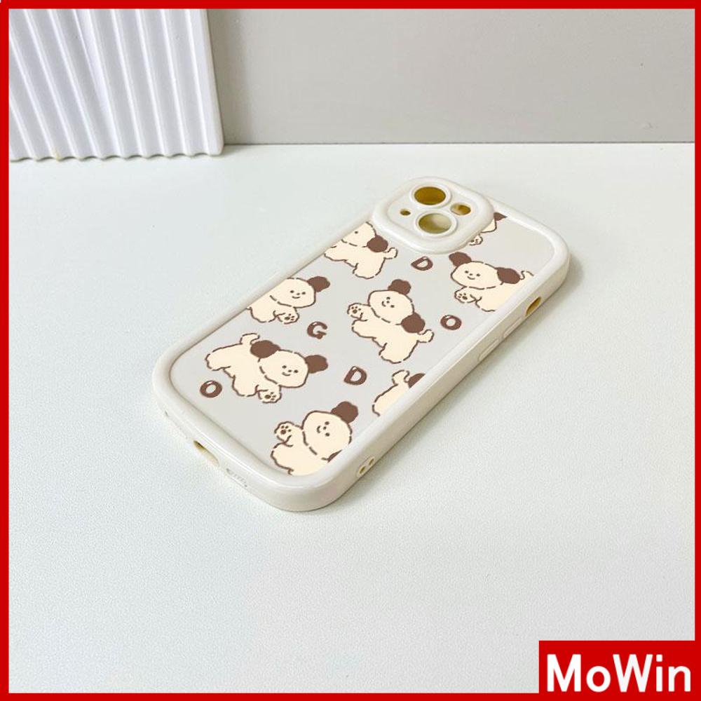 For iPhone 14 Pro Max iPhone Case Cream White TPU Soft Case Camera Cover Airbag Shockproof Cute Puppy  Compatible with iPhone 13 Pro max 12 Pro Max 11 Pro Max xr xs max 7Plus
