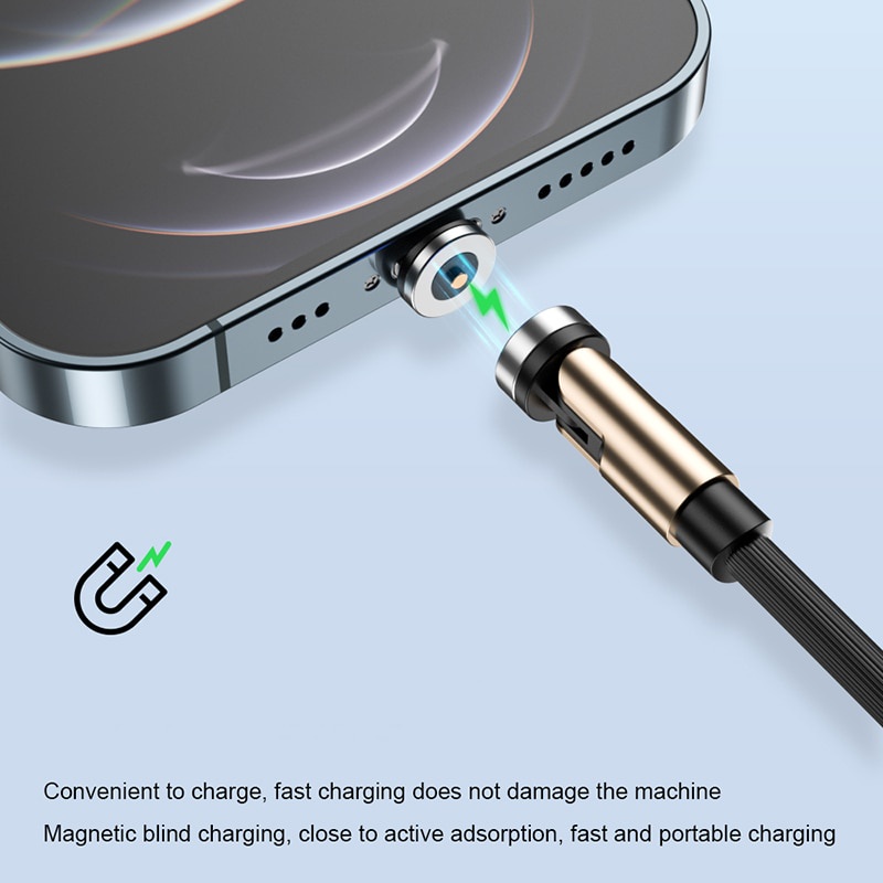 Kabel USB Magnetik 3-in-1 Portabel Dengan Penyimpanan Kotak Colokan Magnetik Untuk iPhone Huawei