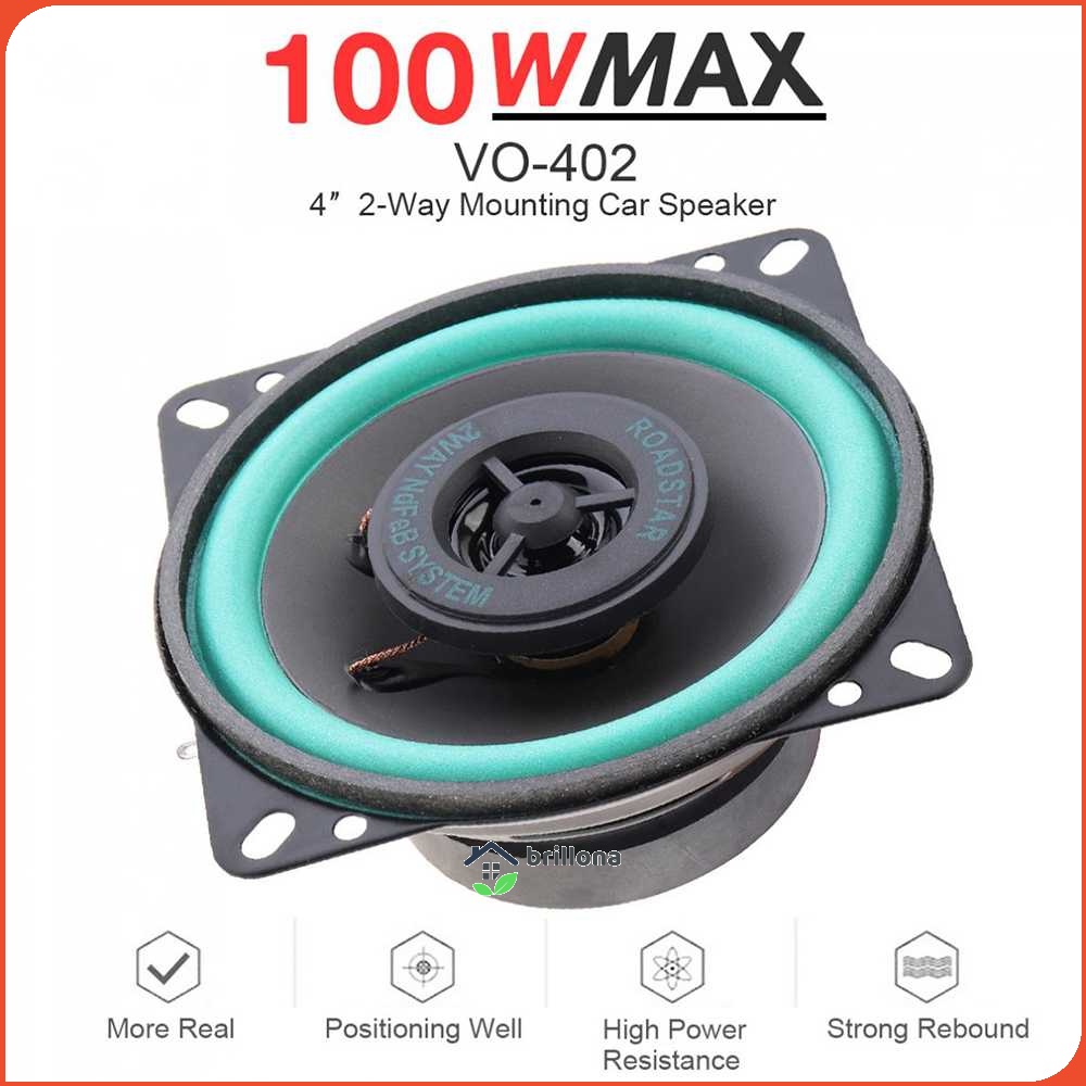 ROADSTAR Speaker Coaxial Mobil HiFi 4 Inch 100W 1 PCS - VO-402