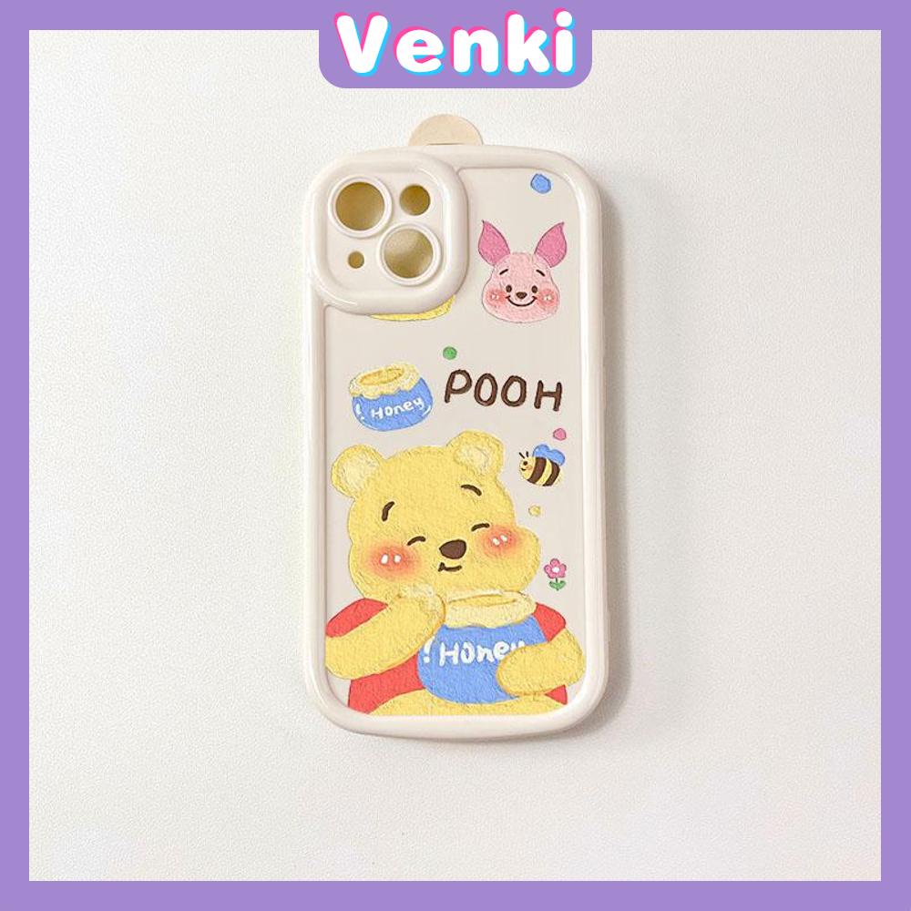 Case for iPhone 11 Soft TPU Glossy Round Edges Case Cute Cartoon Honey Bear Camera Protection Shockproof For iPhone 14 13 12 11 Pro Max 7 8 Plus X XR