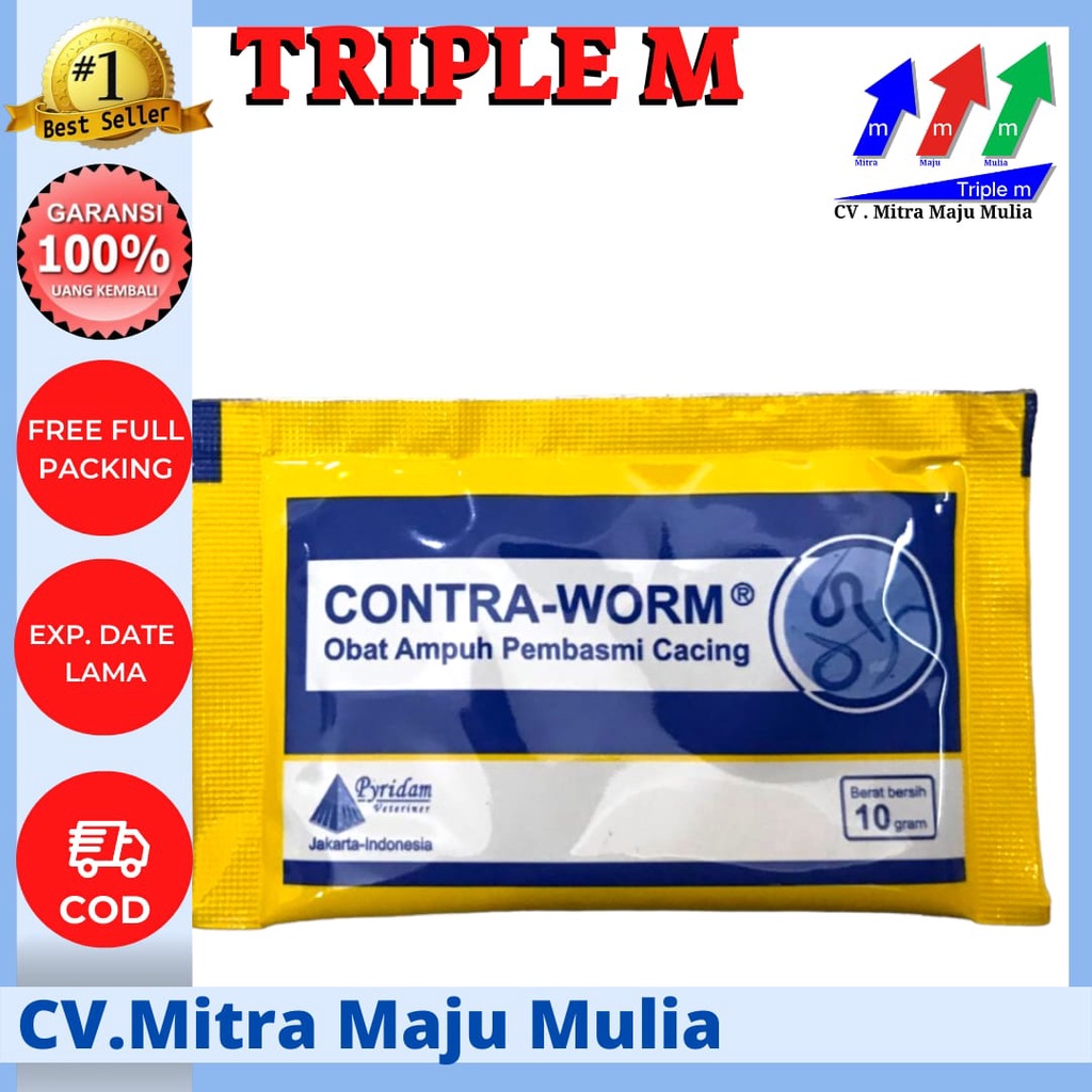 CONTRAWORM 10gr Isi 50 sachet -  Ampuh mengatasi cacing pada Hewan