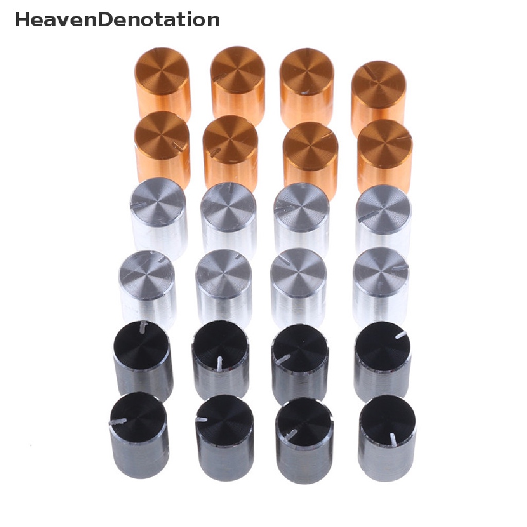 [HeavenDenotation] 8pc 10 * 15mm 6mm Dia Knurled Poros Aluminium Kontrol Volume Potensio Knobs HDV