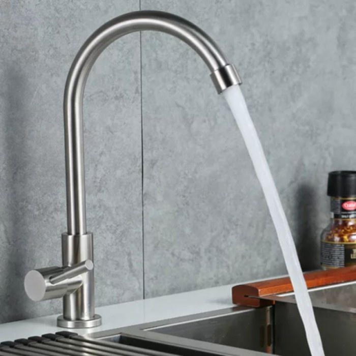 Kran Air 304 Dapur Angsa Tanam Stainless / Kran Pipa Meja