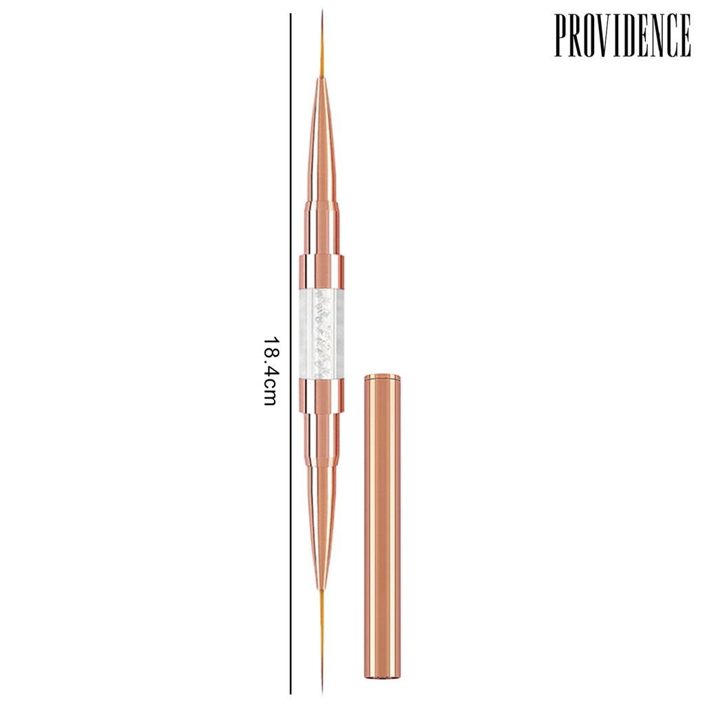 Providence Kuku Seni Sikat Ultra-Halus Kepala Ganda Nilon Rambut Paduan Tubuh Portabel DIY Kuku Warna Menggambar Liner Dotting Pen Perlengkapan Kuku