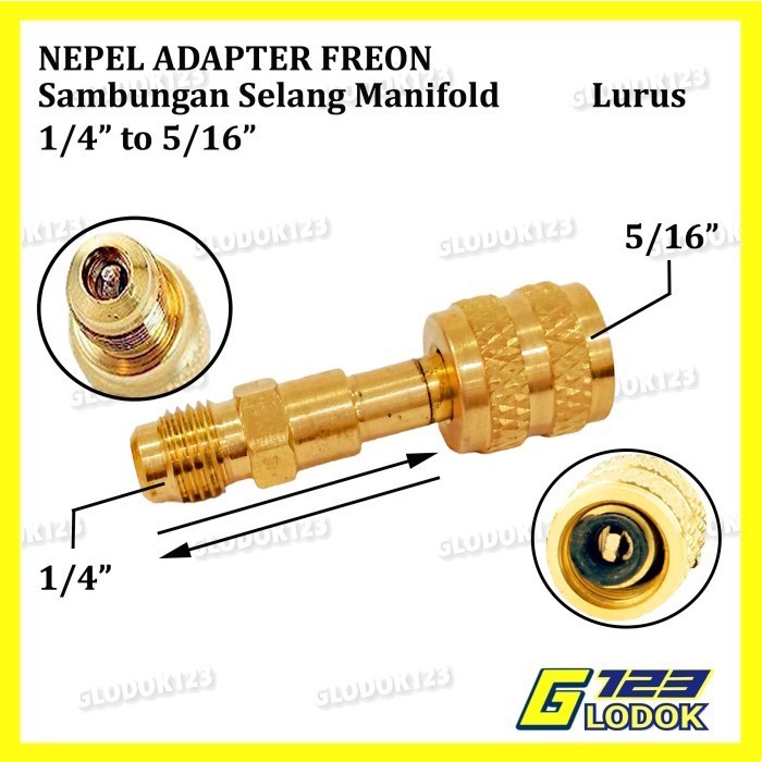 Nepel Adaptor Converter Selang Freon R410 R32 Dari R22 Premiumm